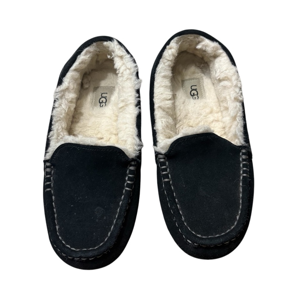 UGG Ansley Suede Moccasin Slippers in Black Size 8 — SUPER COMFY!!! - Picture 3 of 9